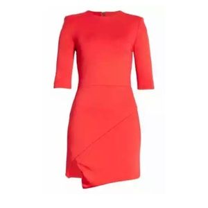 NWT- Alice & Olivia NOVA  ASYMMETRIC MINI DRESS IN RUBY Size 8